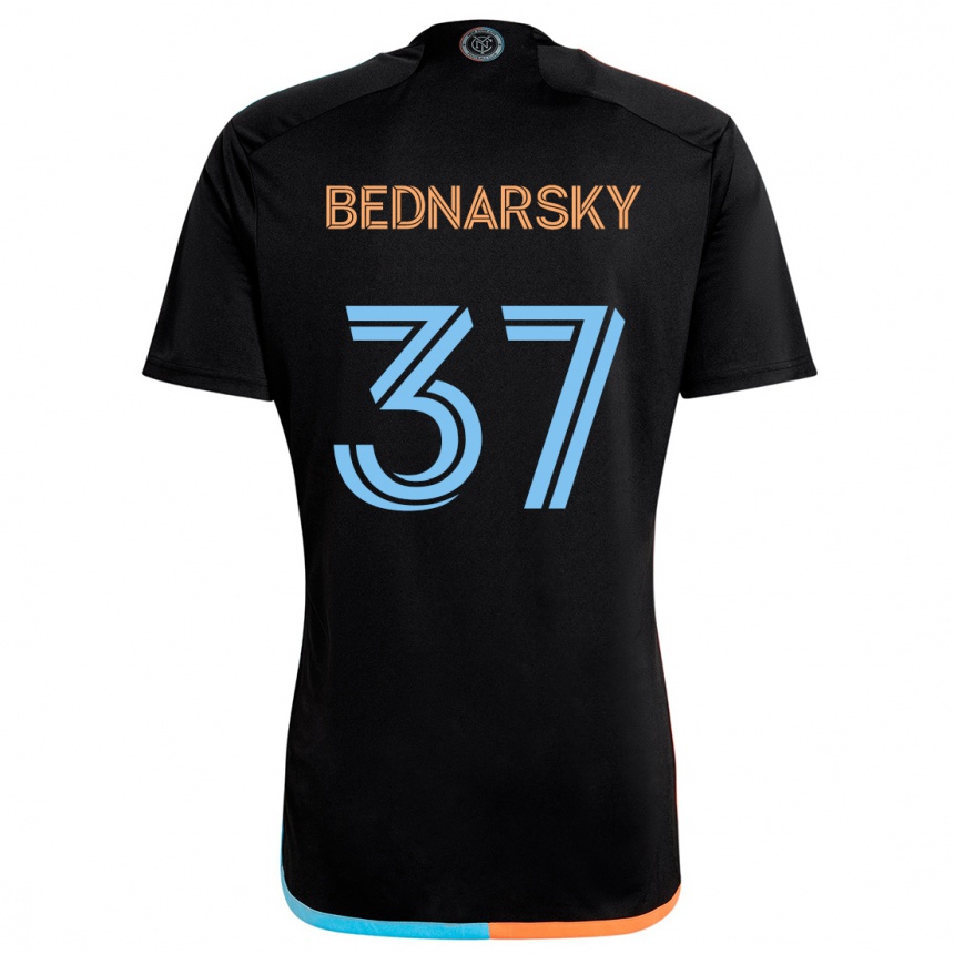 Kinder Fußball Stevo Bednarsky #37 Schwarz Orange Blau Auswärtstrikot Trikot 2024/25 T-Shirt Luxemburg