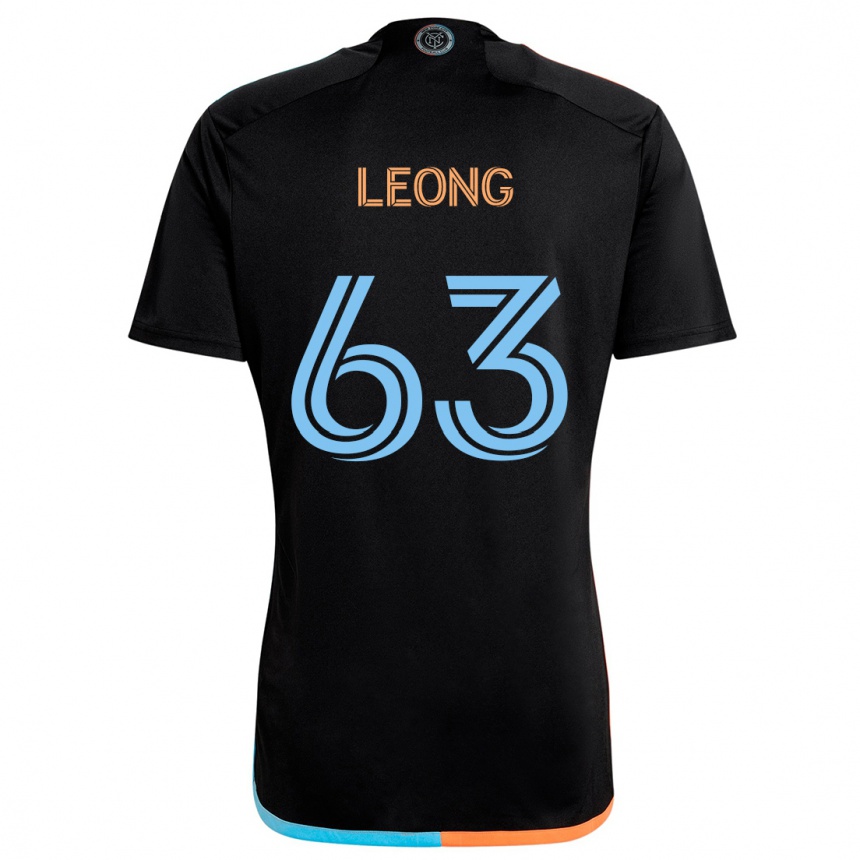 Kinder Fußball Matthew Leong #63 Schwarz Orange Blau Auswärtstrikot Trikot 2024/25 T-Shirt Luxemburg