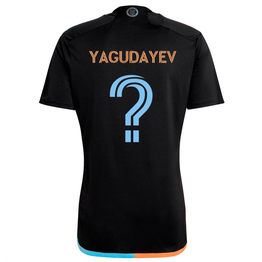 Kinder Fußball Alexander Yagudayev #0 Schwarz Orange Blau Auswärtstrikot Trikot 2024/25 T-Shirt Luxemburg