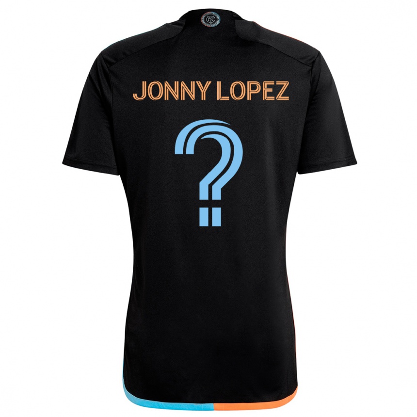 Kinder Fußball Jonny Lopez #0 Schwarz Orange Blau Auswärtstrikot Trikot 2024/25 T-Shirt Luxemburg