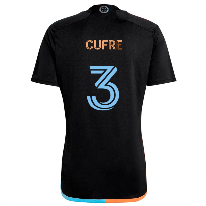 Kinder Fußball Braian Cufré #3 Schwarz Orange Blau Auswärtstrikot Trikot 2024/25 T-Shirt Luxemburg