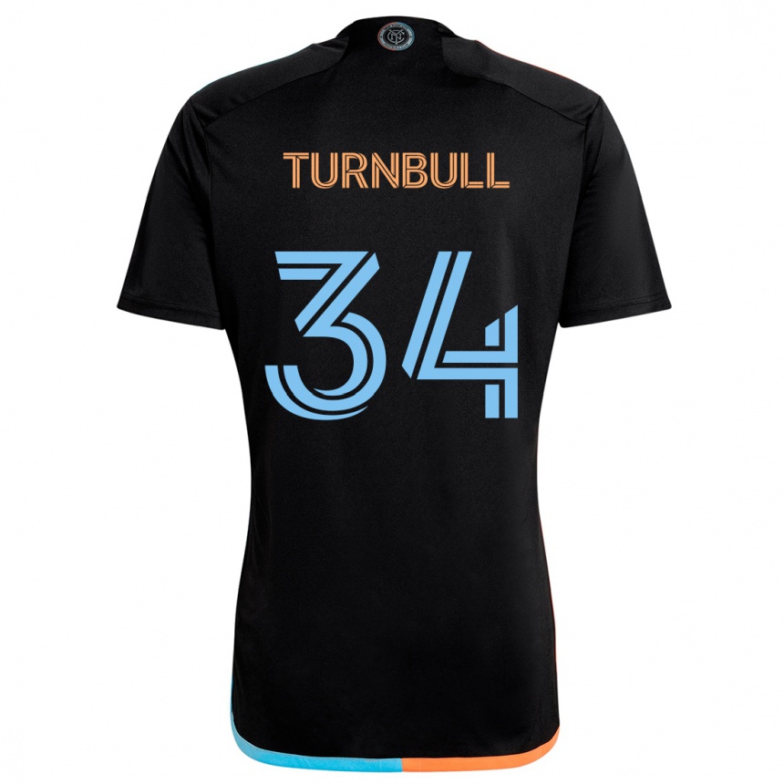 Kinder Fußball Stephen Turnbull #34 Schwarz Orange Blau Auswärtstrikot Trikot 2024/25 T-Shirt Luxemburg