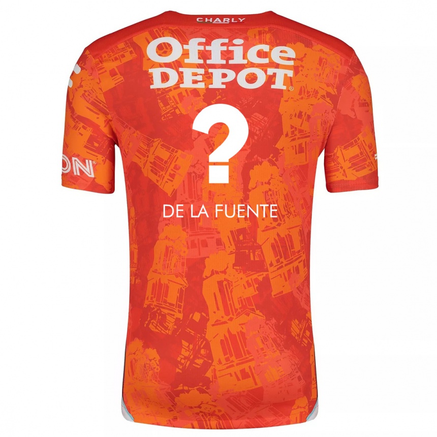 Kinder Fußball Paulino De La Fuente #0 Orange Weiß Auswärtstrikot Trikot 2024/25 T-Shirt Luxemburg