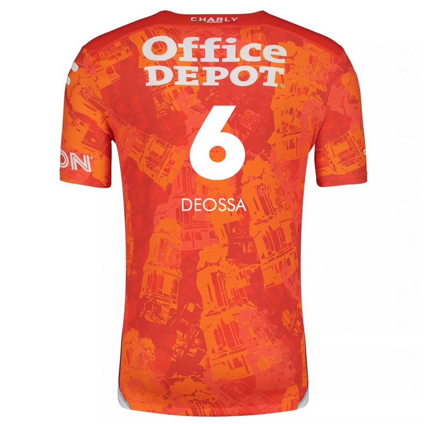 Kinder Fußball Nelson Deossa #6 Orange Weiß Auswärtstrikot Trikot 2024/25 T-Shirt Luxemburg