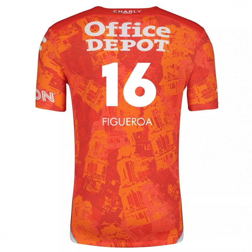 Kinder Fußball Antonio Figueroa #16 Orange Weiß Auswärtstrikot Trikot 2024/25 T-Shirt Luxemburg