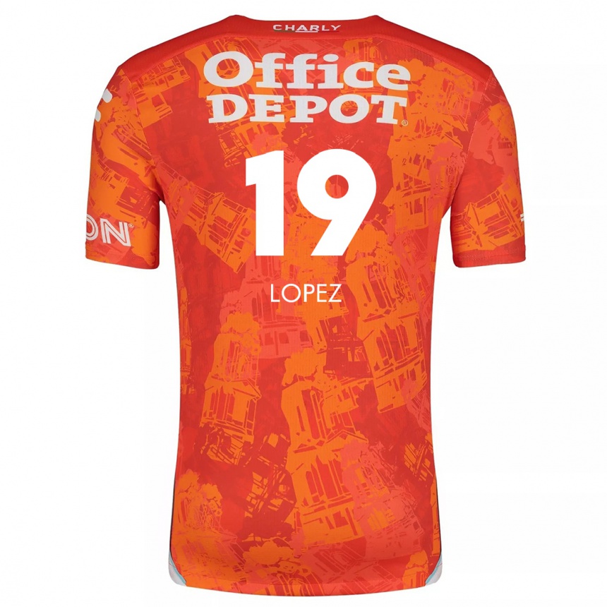 Kinder Fußball Javier Eduardo López #19 Orange Weiß Auswärtstrikot Trikot 2024/25 T-Shirt Luxemburg