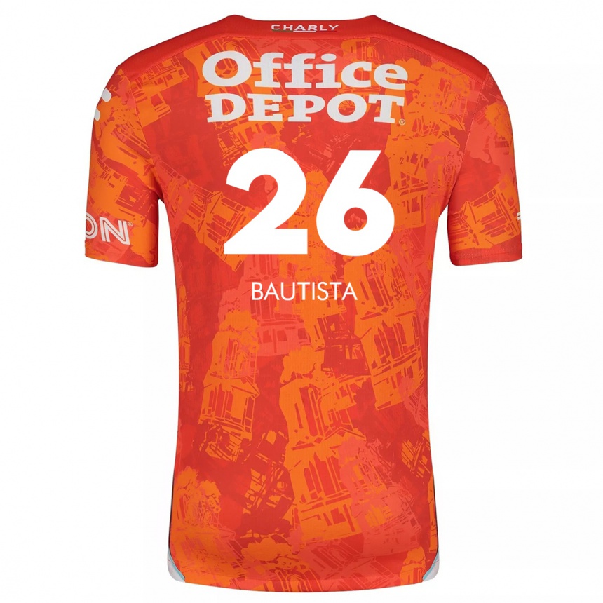 Kinder Fußball Alán Bautista #26 Orange Weiß Auswärtstrikot Trikot 2024/25 T-Shirt Luxemburg