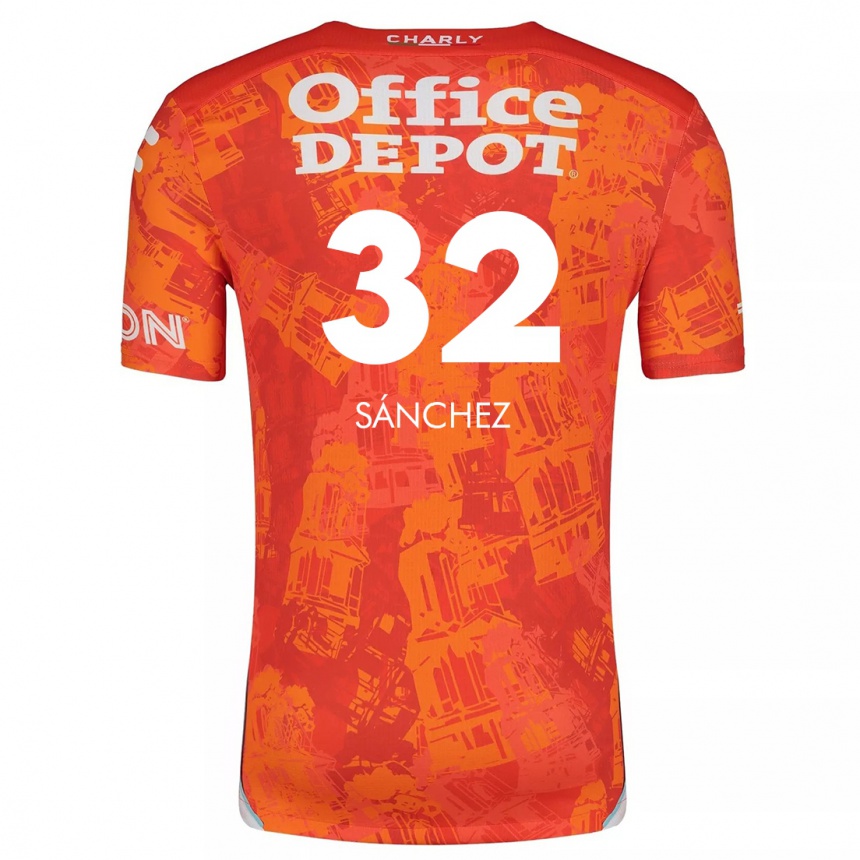 Kinder Fußball Carlos Sánchez #32 Orange Weiß Auswärtstrikot Trikot 2024/25 T-Shirt Luxemburg