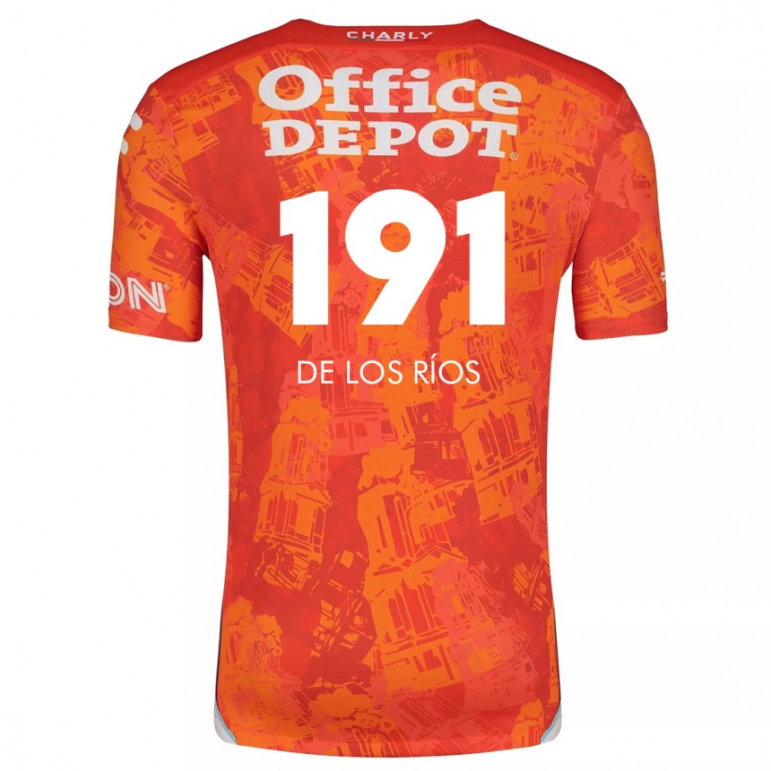 Kinder Fußball Sergio De Los Ríos #191 Orange Weiß Auswärtstrikot Trikot 2024/25 T-Shirt Luxemburg