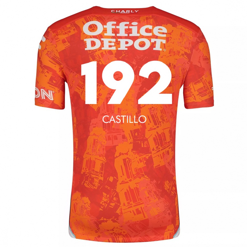 Kinder Fußball José Castillo #192 Orange Weiß Auswärtstrikot Trikot 2024/25 T-Shirt Luxemburg