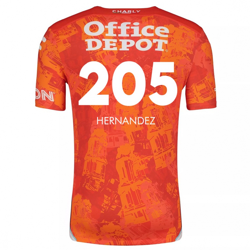 Kinder Fußball Sergio Hernández #205 Orange Weiß Auswärtstrikot Trikot 2024/25 T-Shirt Luxemburg