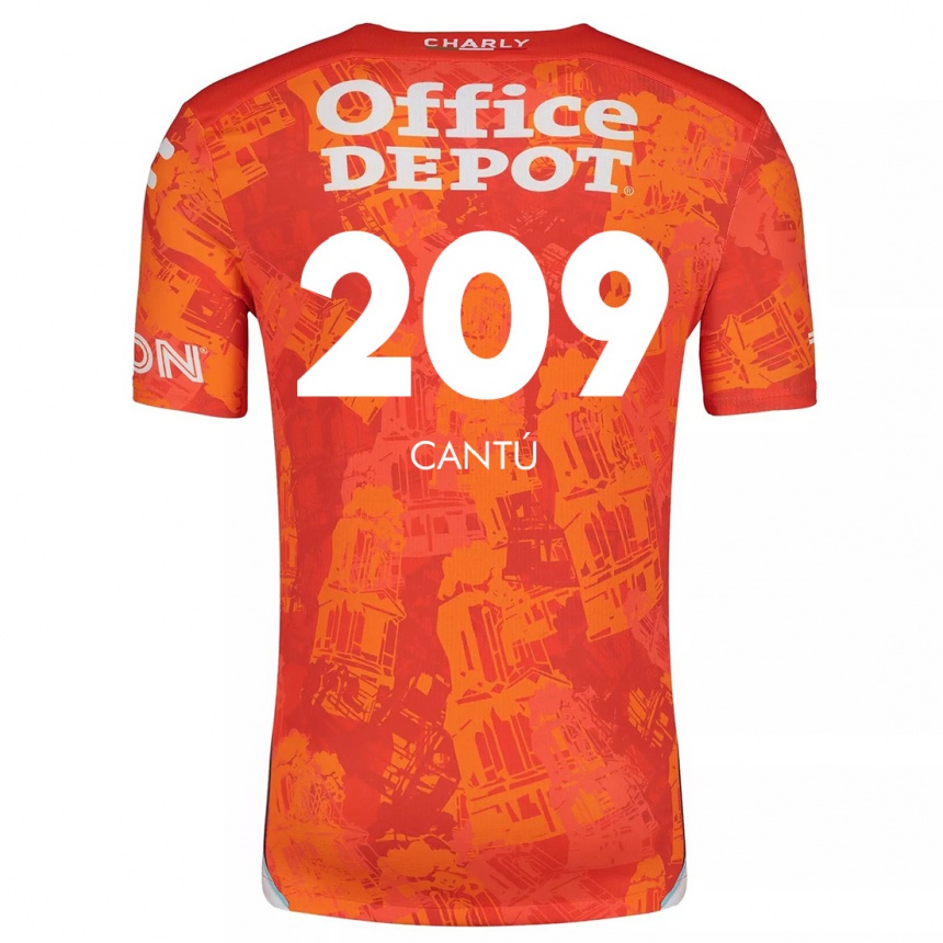 Kinder Fußball Juan Cantú #209 Orange Weiß Auswärtstrikot Trikot 2024/25 T-Shirt Luxemburg