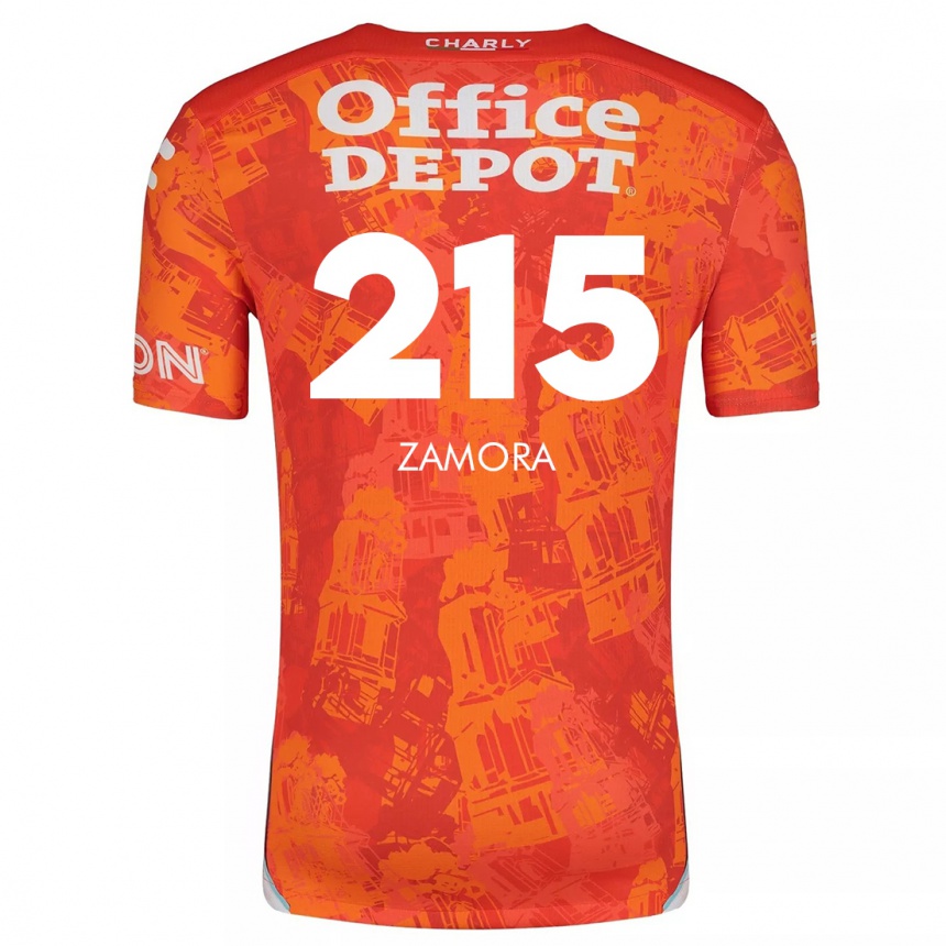 Kinder Fußball Yahir Zamora #215 Orange Weiß Auswärtstrikot Trikot 2024/25 T-Shirt Luxemburg