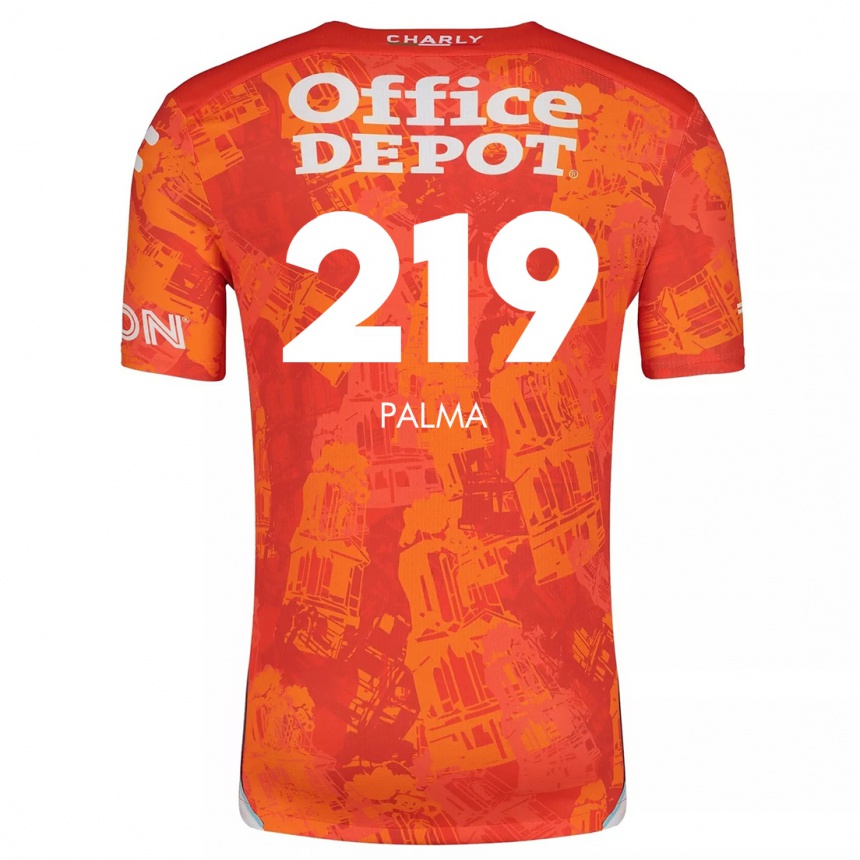 Kinder Fußball Pablo Palma #219 Orange Weiß Auswärtstrikot Trikot 2024/25 T-Shirt Luxemburg