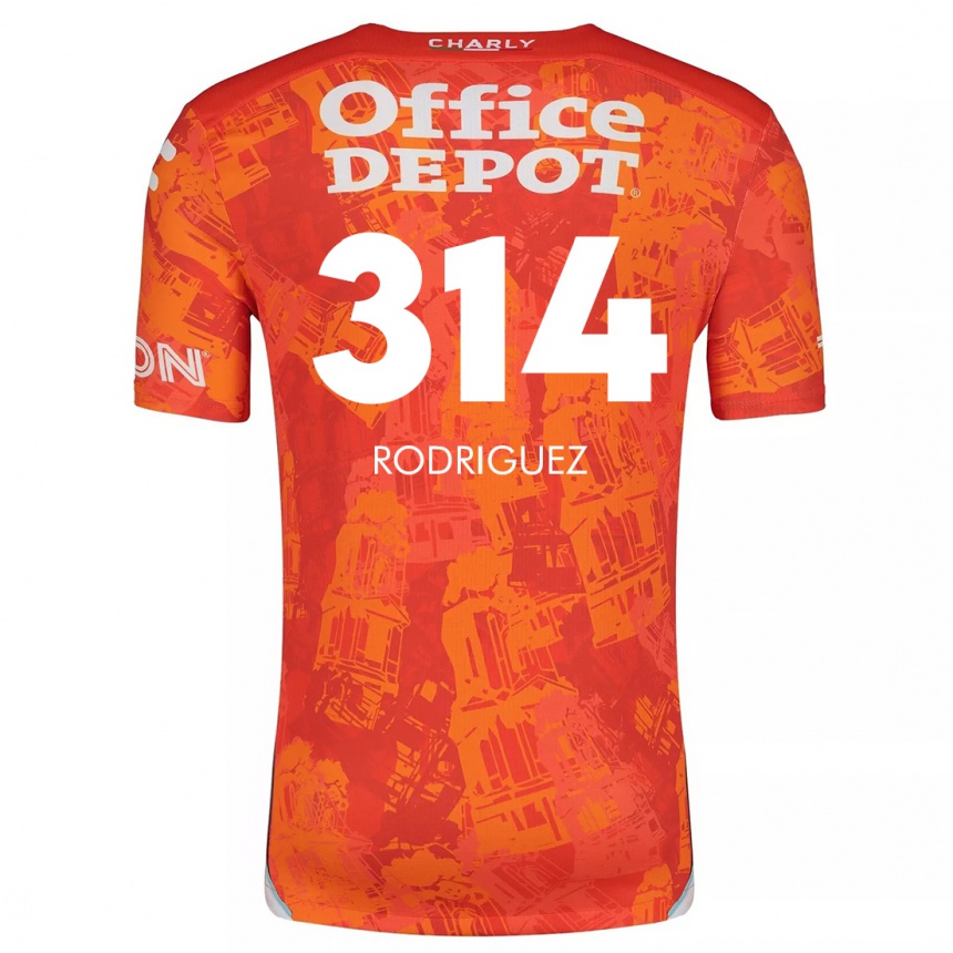 Kinder Fußball Alan Rodríguez #314 Orange Weiß Auswärtstrikot Trikot 2024/25 T-Shirt Luxemburg