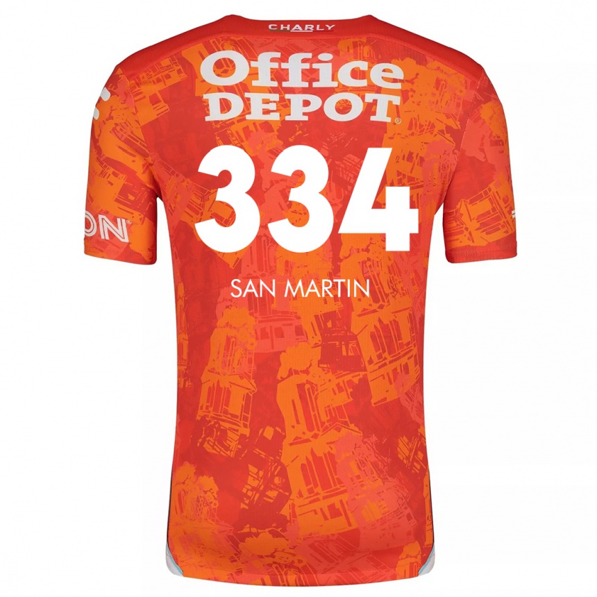 Kinder Fußball Uziel San Martín #334 Orange Weiß Auswärtstrikot Trikot 2024/25 T-Shirt Luxemburg