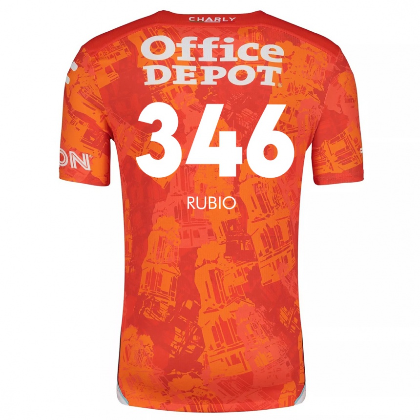 Kinder Fußball Mateo Rubio #346 Orange Weiß Auswärtstrikot Trikot 2024/25 T-Shirt Luxemburg