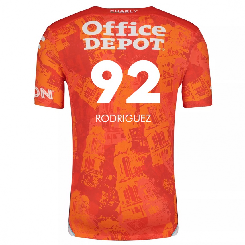 Kinder Fußball Sergio Rodríguez #92 Orange Weiß Auswärtstrikot Trikot 2024/25 T-Shirt Luxemburg