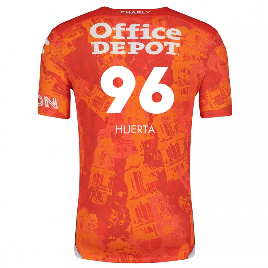 Kinder Fußball Edwin Huerta #96 Orange Weiß Auswärtstrikot Trikot 2024/25 T-Shirt Luxemburg