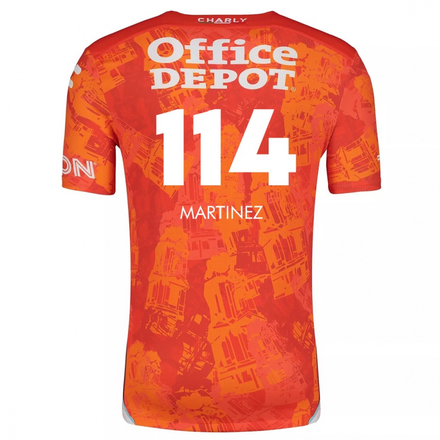 Kinder Fußball Jesús Martínez #114 Orange Weiß Auswärtstrikot Trikot 2024/25 T-Shirt Luxemburg