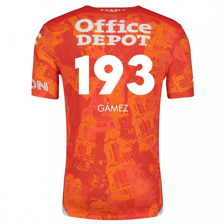 Kinder Fußball Juan Gámez #193 Orange Weiß Auswärtstrikot Trikot 2024/25 T-Shirt Luxemburg