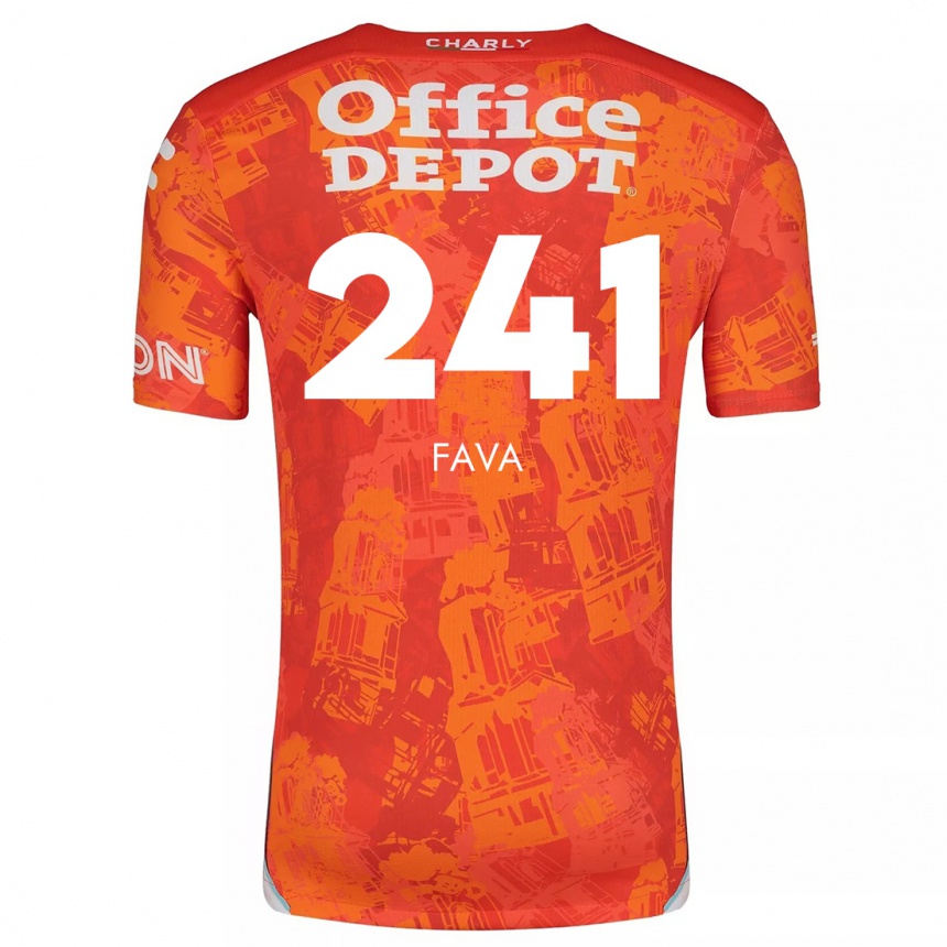 Kinder Fußball Marco Fava #241 Orange Weiß Auswärtstrikot Trikot 2024/25 T-Shirt Luxemburg