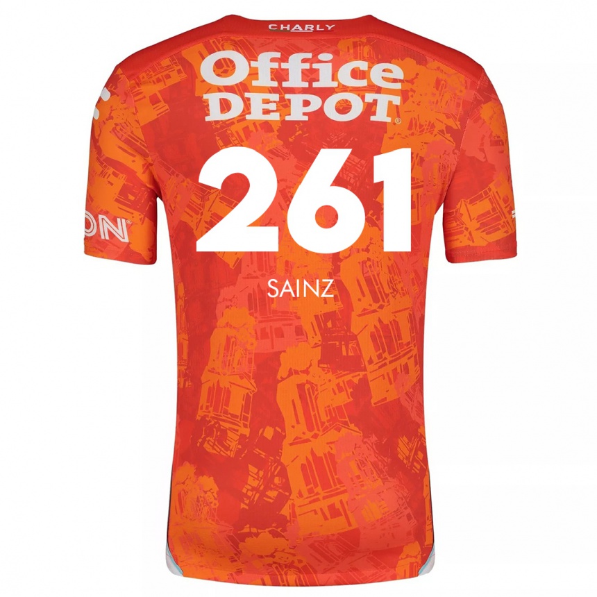 Kinder Fußball Diego Sáinz #261 Orange Weiß Auswärtstrikot Trikot 2024/25 T-Shirt Luxemburg