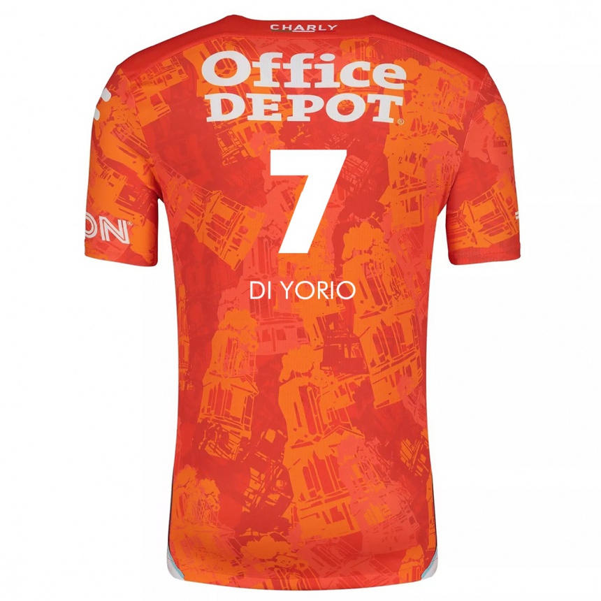 Kinder Fußball Lucas Di Yorio #7 Orange Weiß Auswärtstrikot Trikot 2024/25 T-Shirt Luxemburg