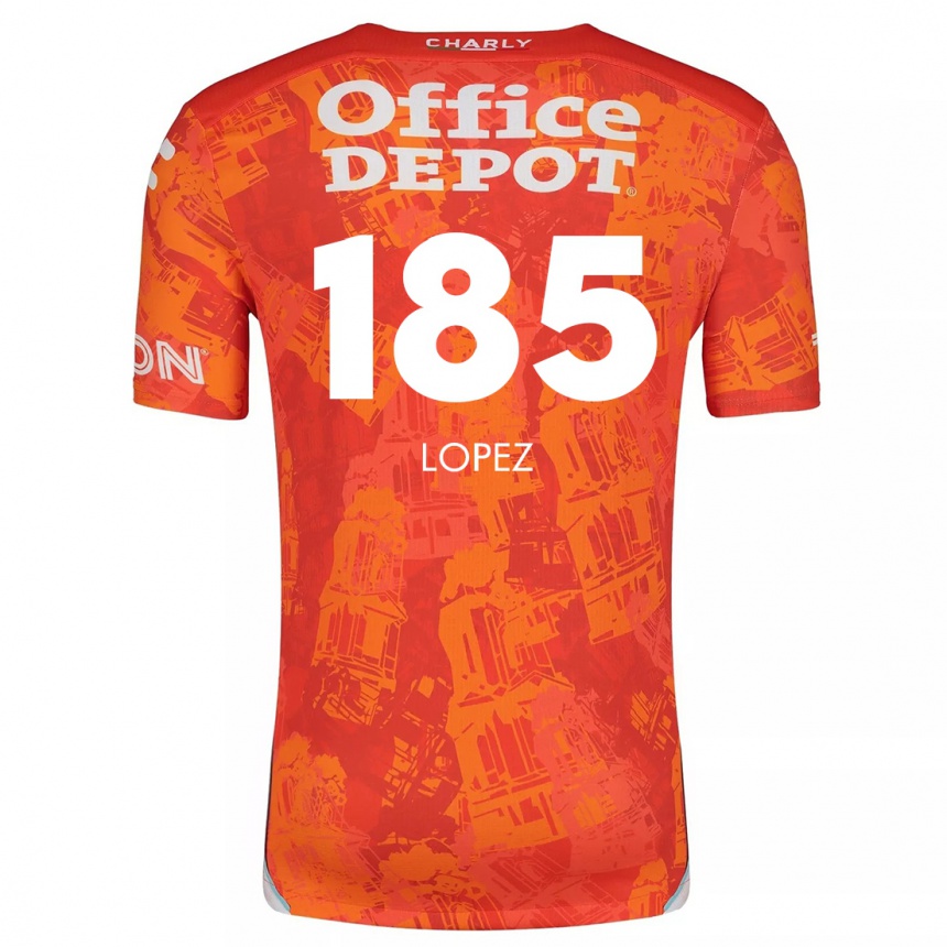 Kinder Fußball René López #185 Orange Weiß Auswärtstrikot Trikot 2024/25 T-Shirt Luxemburg