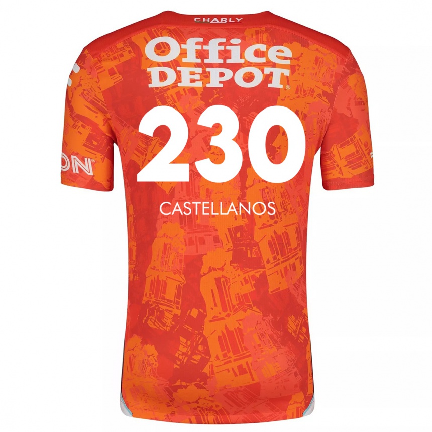 Kinder Fußball Edson Castellanos #230 Orange Weiß Auswärtstrikot Trikot 2024/25 T-Shirt Luxemburg