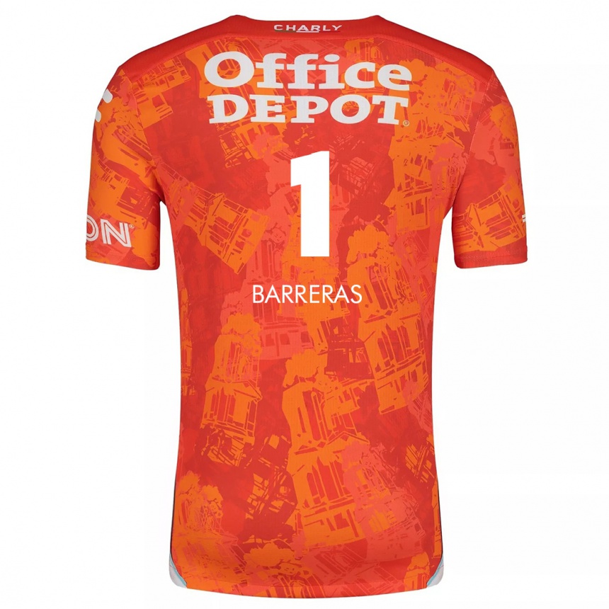 Kinder Fußball Esthefanny Barreras #1 Orange Weiß Auswärtstrikot Trikot 2024/25 T-Shirt Luxemburg