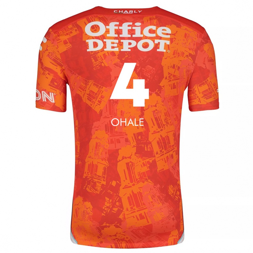 Kinder Fußball Osinachi Ohale #4 Orange Weiß Auswärtstrikot Trikot 2024/25 T-Shirt Luxemburg