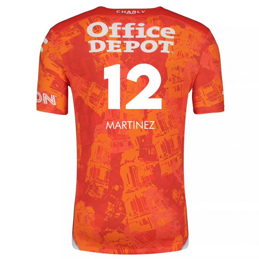 Kinder Fußball Sofía Martínez #12 Orange Weiß Auswärtstrikot Trikot 2024/25 T-Shirt Luxemburg