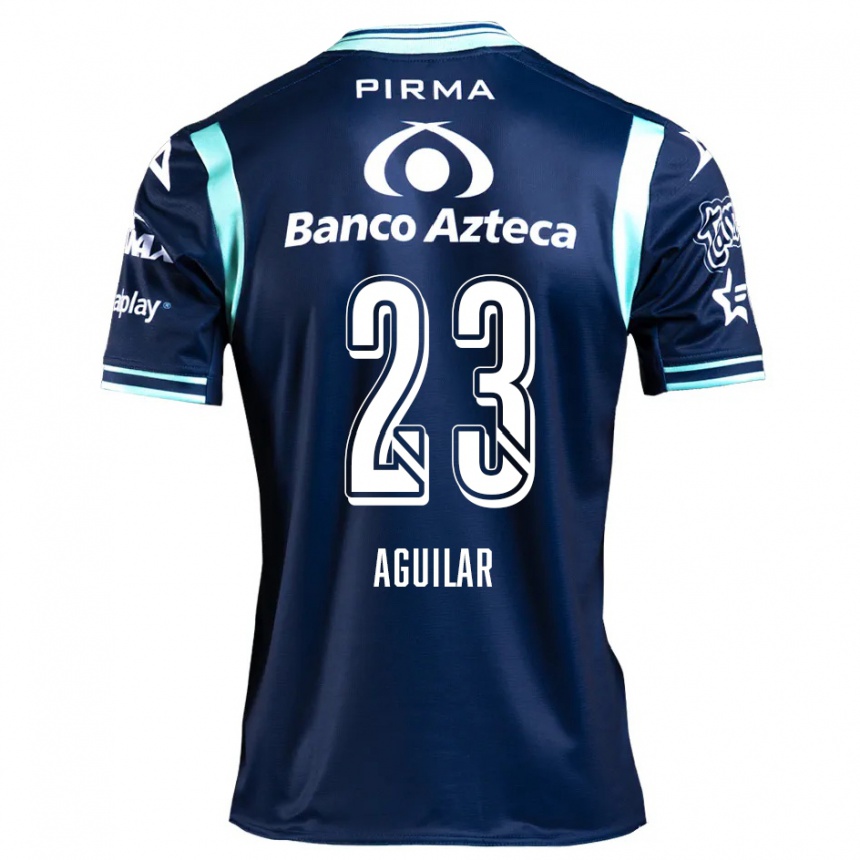 Kinder Fußball Daniel Aguilar #23 Navy Blau Auswärtstrikot Trikot 2024/25 T-Shirt Luxemburg