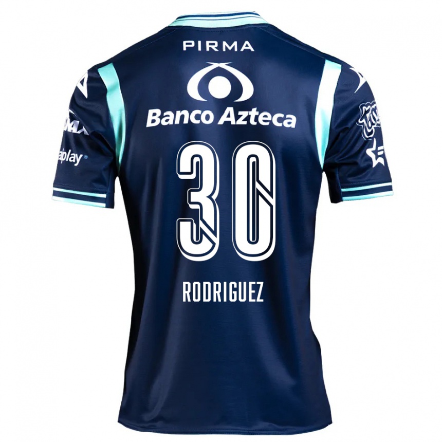 Kinder Fußball Jesús Rodríguez #30 Navy Blau Auswärtstrikot Trikot 2024/25 T-Shirt Luxemburg