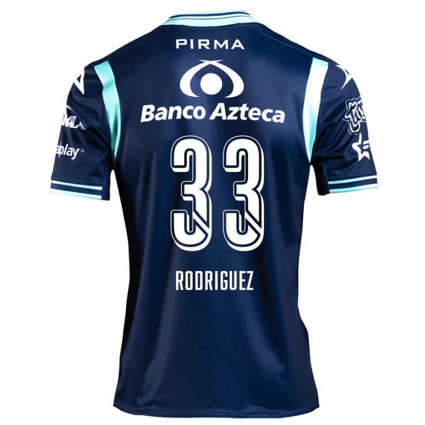 Kinder Fußball Jorge Rodríguez #33 Navy Blau Auswärtstrikot Trikot 2024/25 T-Shirt Luxemburg