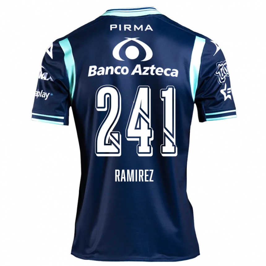 Kinder Fußball Eduardo Ramírez #241 Navy Blau Auswärtstrikot Trikot 2024/25 T-Shirt Luxemburg