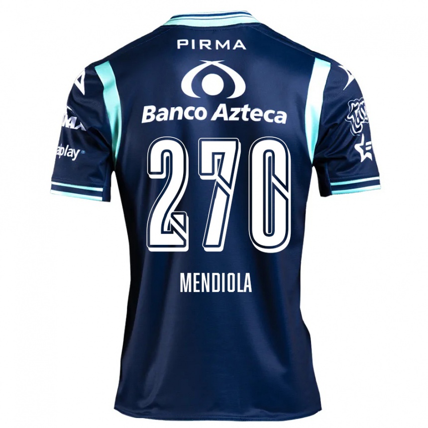 Kinder Fußball Carlos Mendiola #270 Navy Blau Auswärtstrikot Trikot 2024/25 T-Shirt Luxemburg