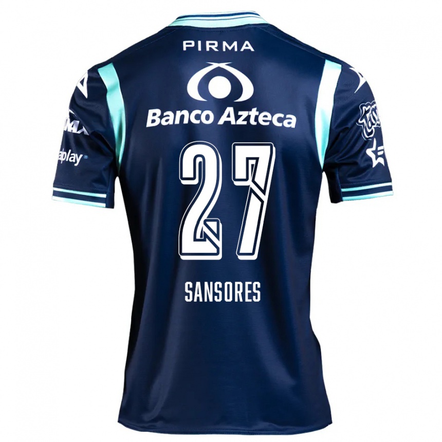 Kinder Fußball Miguel Sansores #27 Navy Blau Auswärtstrikot Trikot 2024/25 T-Shirt Luxemburg