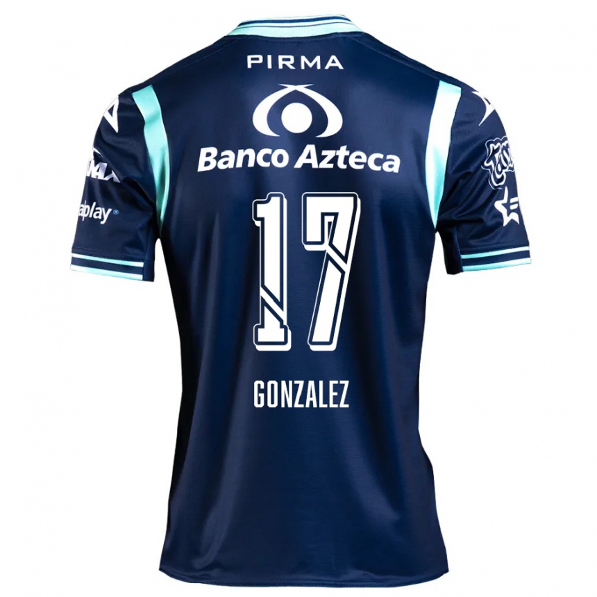 Kinder Fußball Andrea González #17 Navy Blau Auswärtstrikot Trikot 2024/25 T-Shirt Luxemburg