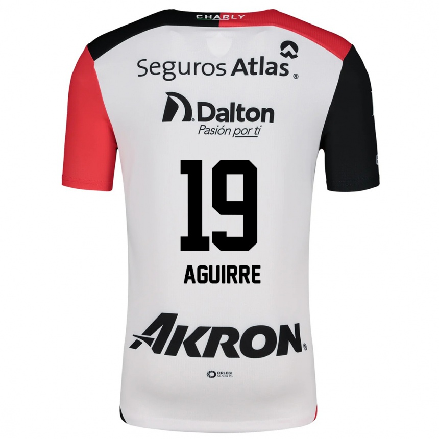 Kinder Fußball Eduardo Aguirre #19 Weiß Rot Schwarz Auswärtstrikot Trikot 2024/25 T-Shirt Luxemburg