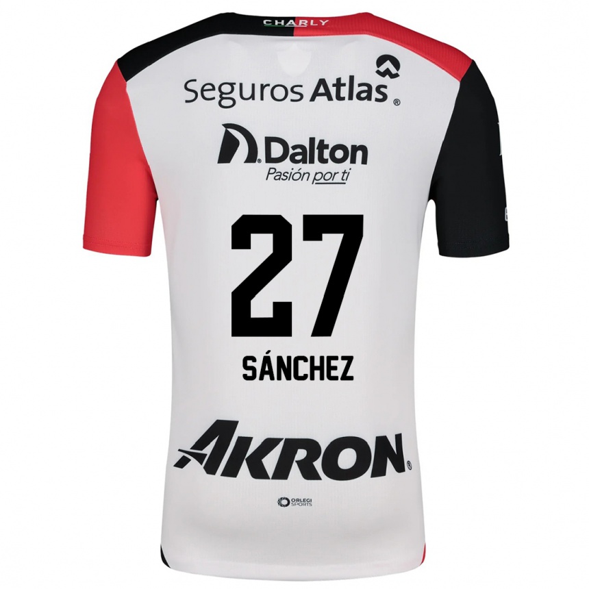 Kinder Fußball Antonio Sánchez #27 Weiß Rot Schwarz Auswärtstrikot Trikot 2024/25 T-Shirt Luxemburg