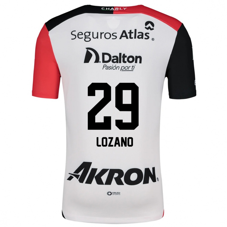 Kinder Fußball Brian Lozano #29 Weiß Rot Schwarz Auswärtstrikot Trikot 2024/25 T-Shirt Luxemburg