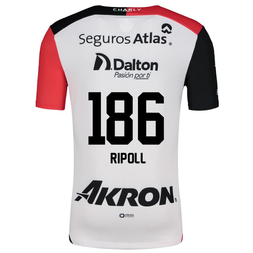 Kinder Fußball Alonso Ripoll #186 Weiß Rot Schwarz Auswärtstrikot Trikot 2024/25 T-Shirt Luxemburg