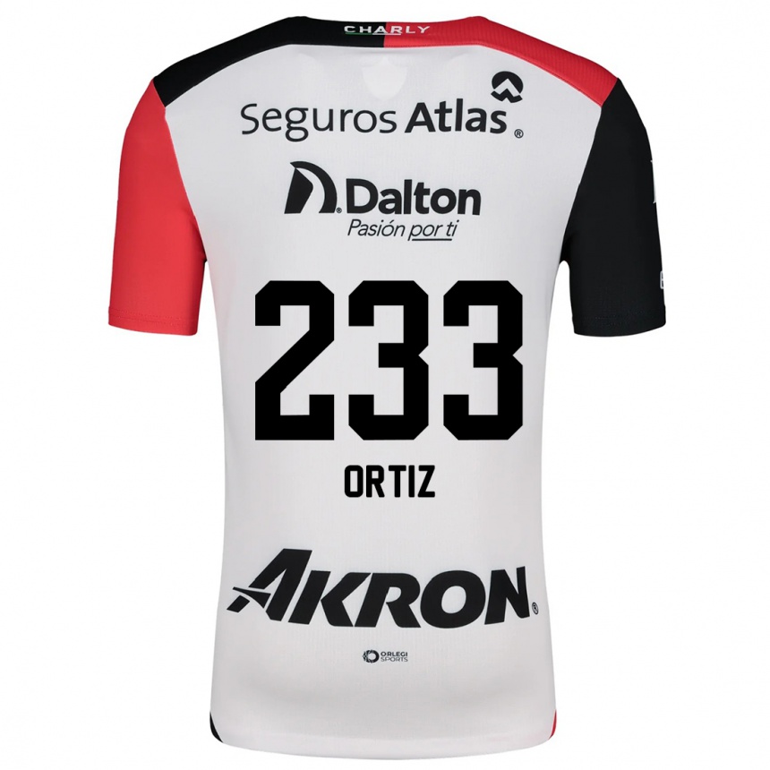 Kinder Fußball Brandon Ortiz #233 Weiß Rot Schwarz Auswärtstrikot Trikot 2024/25 T-Shirt Luxemburg