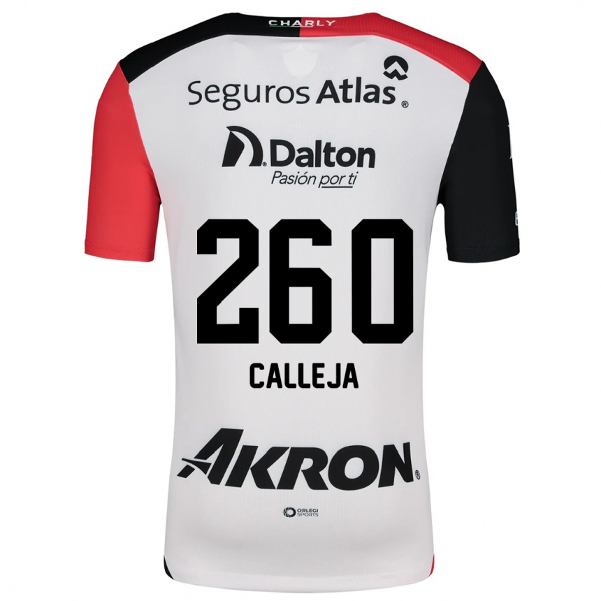 Kinder Fußball Diego Calleja #260 Weiß Rot Schwarz Auswärtstrikot Trikot 2024/25 T-Shirt Luxemburg