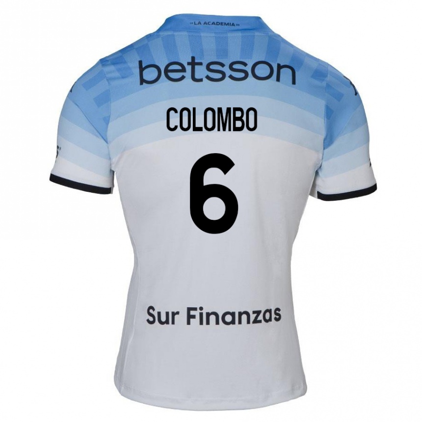 Kinder Fußball Nazareno Colombo #6 Weiß Blau Schwarz Auswärtstrikot Trikot 2024/25 T-Shirt Luxemburg