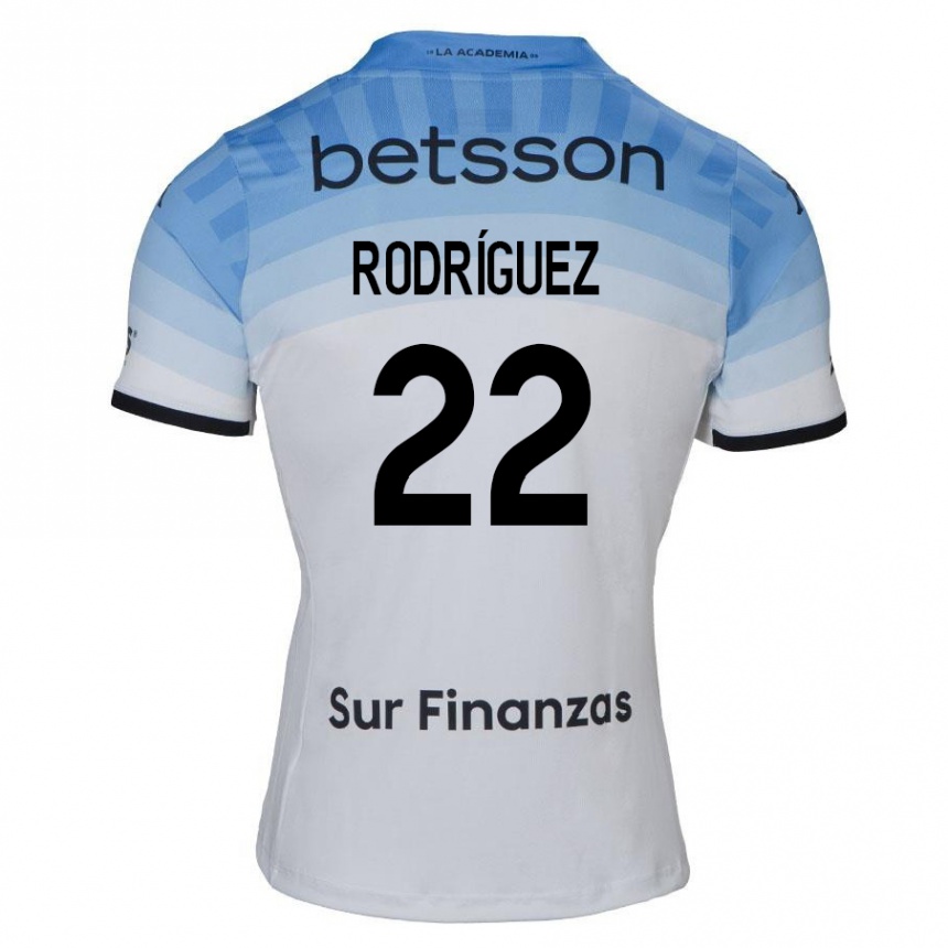 Kinder Fußball Baltasar Rodríguez #22 Weiß Blau Schwarz Auswärtstrikot Trikot 2024/25 T-Shirt Luxemburg