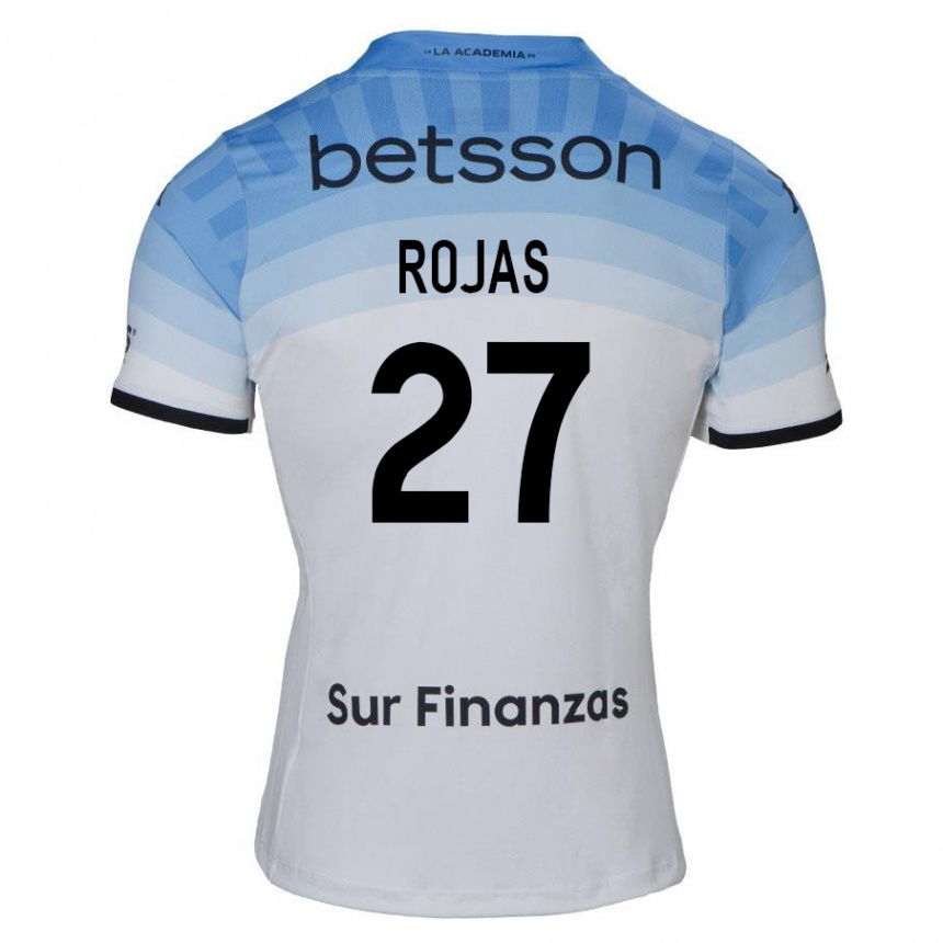 Kinder Fußball Gabriel Rojas #27 Weiß Blau Schwarz Auswärtstrikot Trikot 2024/25 T-Shirt Luxemburg