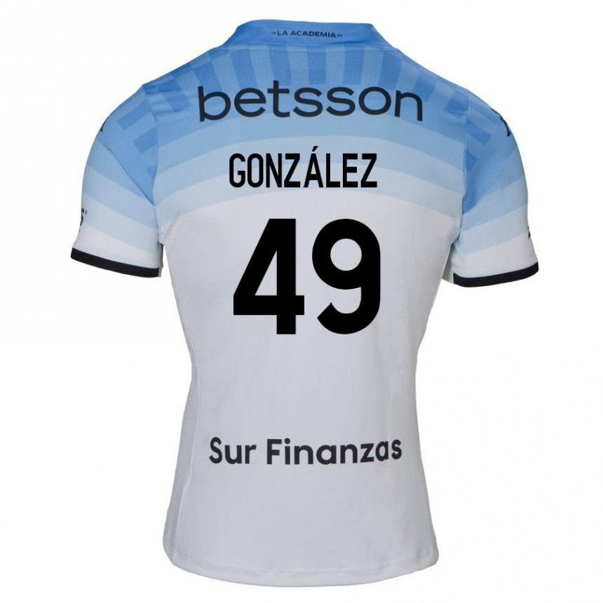 Kinder Fußball David González #49 Weiß Blau Schwarz Auswärtstrikot Trikot 2024/25 T-Shirt Luxemburg